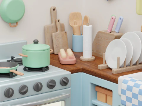 Colecci&oacute;n de utensilios de cocina Modelo 3D