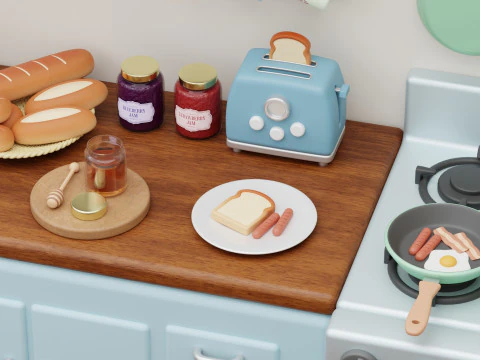 Colecci&oacute;n de utensilios de cocina Modelo 3D