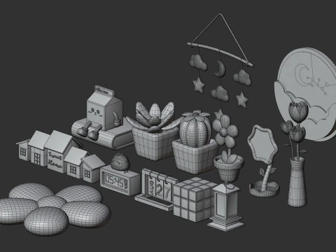 객실 장식 컬렉션 3D 모델