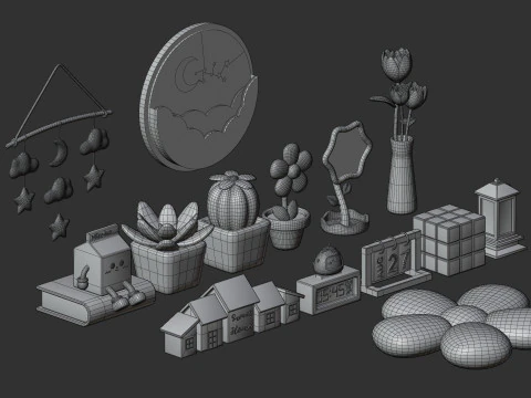 객실 장식 컬렉션 3D 모델