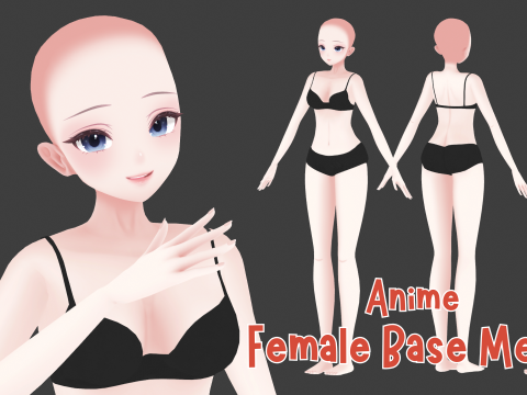 Anime Female Base Mesh 3D Model