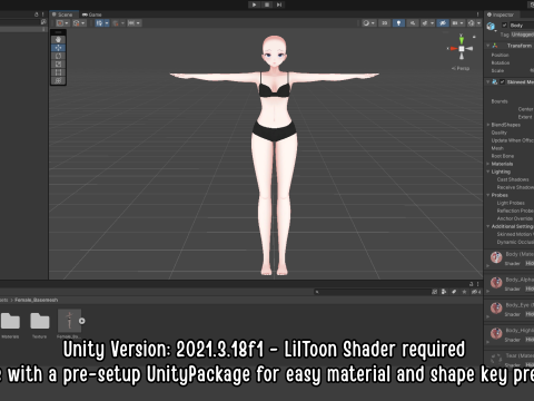 Anime Female Base Mesh Modelo 3D