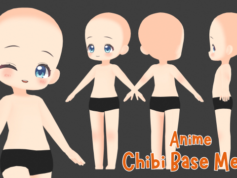 Anime Chibi Base Mesh 3D Model