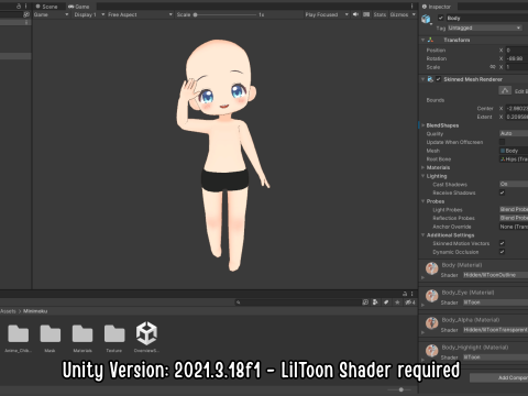 Anime Chibi Base Mesh 3D Модель