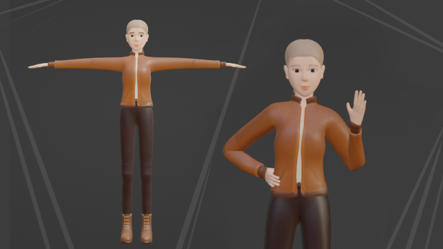 Game model of a girl Modèle 3D .c4d .max .obj .3ds .fbx .stl .blend 