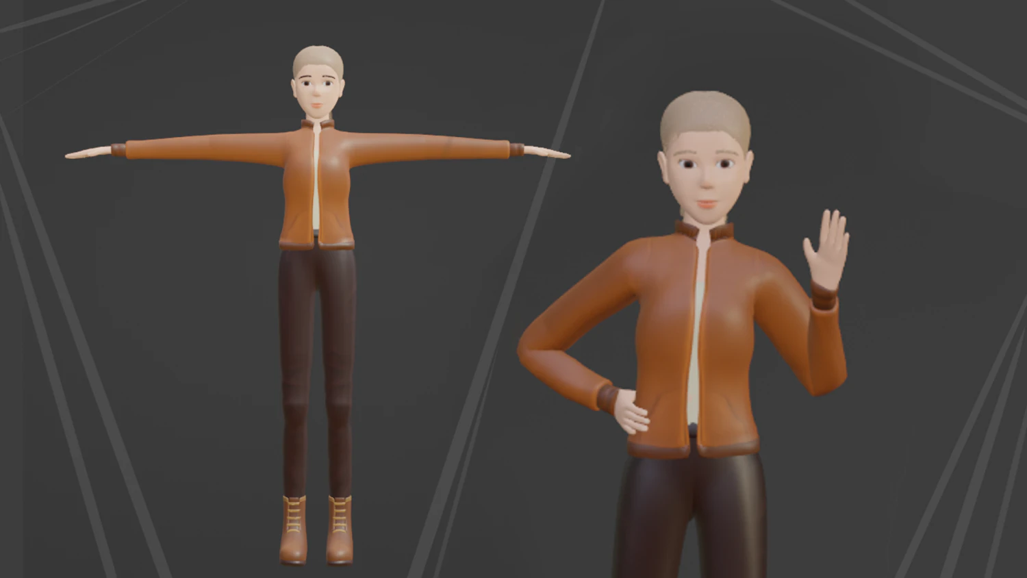 Game model of a girl 3D Model .c4d .max .obj .3ds .fbx .stl .blend