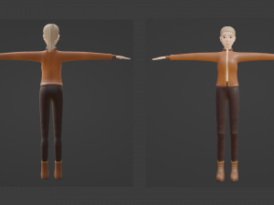 Game model of a girl Modèle 3D