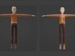 Game model of a girl 3D Model