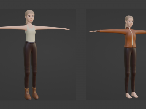 Game model of a girl Modèle 3D