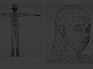 Game model of a girl Modèle 3D
