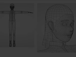 Game model of a girl 3D Model