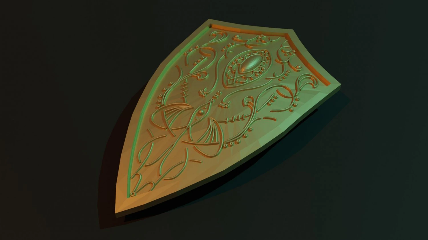 Elven shield 3D Model .c4d .max .obj .3ds .fbx .stl .blend 