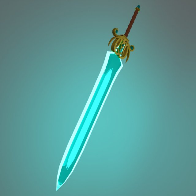 Fantasy sword 3D Model .c4d .max .obj .3ds .fbx .stl .blend 