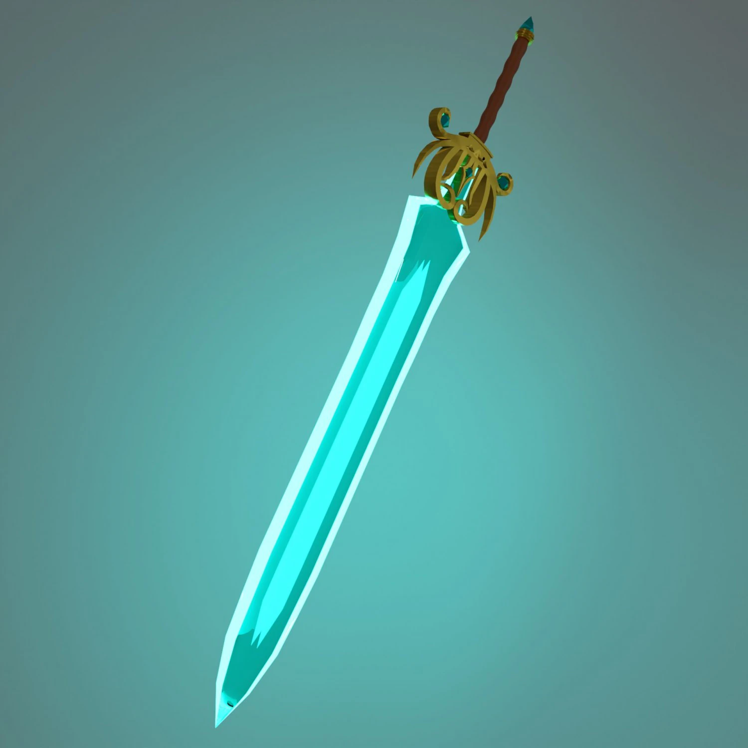 Fantasy sword 3D Model .c4d .max .obj .3ds .fbx .stl .blend 