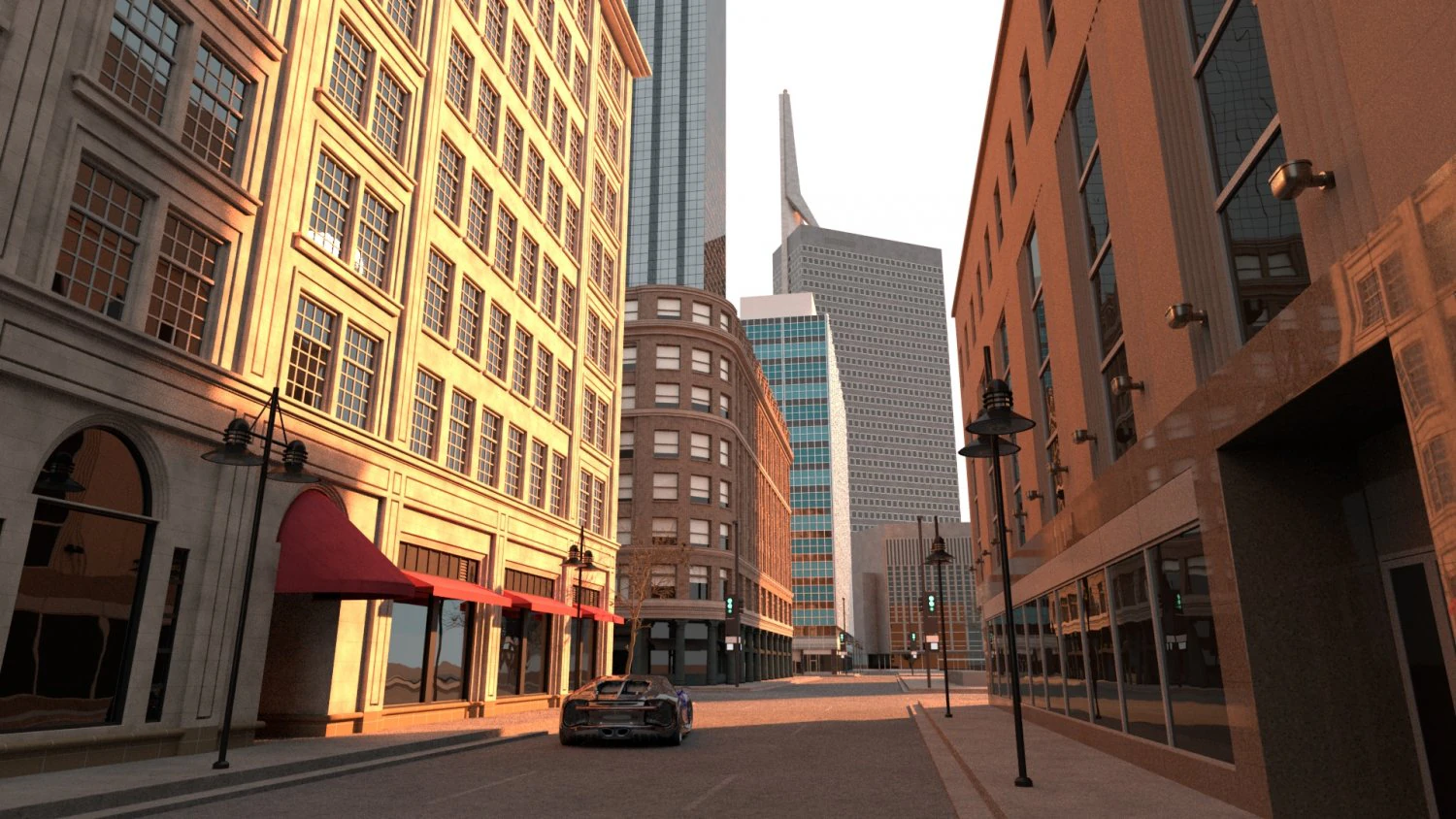 Buildings scene 3D Model .c4d .max .obj .3ds .fbx .stl .blend 