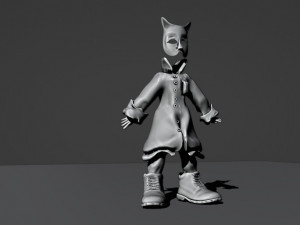Girl with cat mascara in noair style Modèle 3D