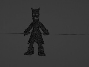 Girl with cat mascara in noair style Modèle 3D