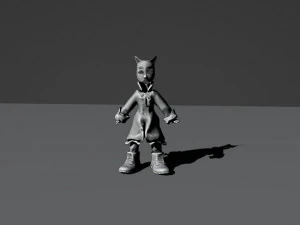 Girl with cat mascara in noair style 3D Model