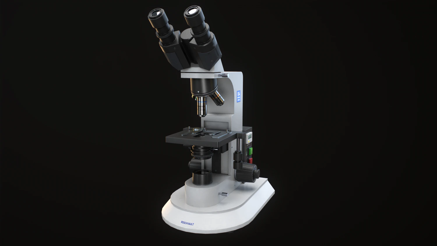 RoschVault Microscope PBR GameReady 3D Model .c4d .max .obj .3ds .fbx .stl .blend