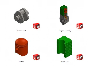 发动机气缸 3D 模型