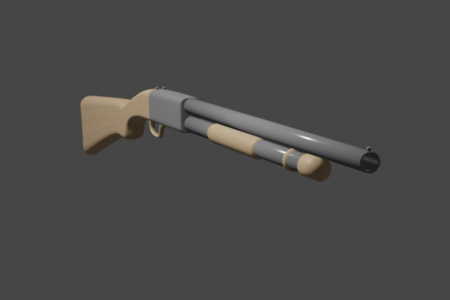 Minimalist 3d Shotgon Model with Low Polygon Model 3D .c4d .max .obj .3ds .fbx .stl .blend 