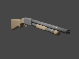 Minimalist 3d Shotgon Model with Low Polygon Model 3D