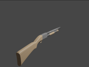 Minimalist 3d Shotgon Model with Low Polygon Model 3D