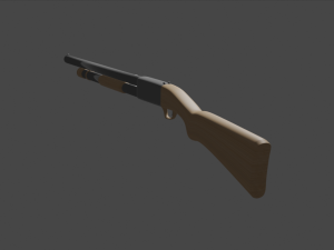 Minimalist 3d Shotgon Model with Low Polygon Model 3D