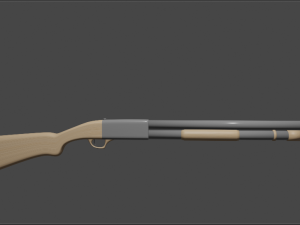 Minimalist 3d Shotgon Model with Low Polygon Model 3D
