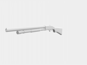 Minimalist 3d Shotgon Model with Low Polygon Model 3D