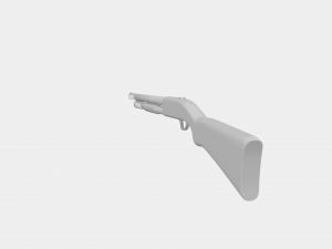Minimalist 3d Shotgon Model with Low Polygon Model 3D