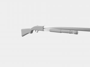 Minimalist 3d Shotgon Model with Low Polygon Model 3D