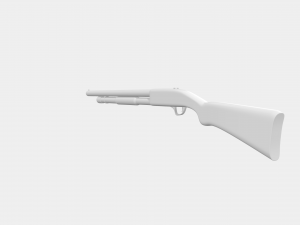 Minimalist 3d Shotgon Model with Low Polygon Model 3D