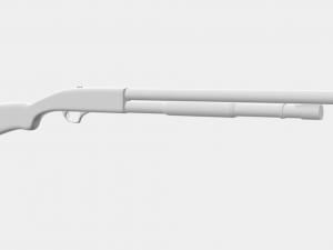 Minimalist 3d Shotgon Model with Low Polygon Model 3D
