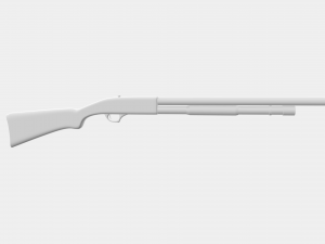 Minimalist 3d Shotgon Model with Low Polygon Model 3D