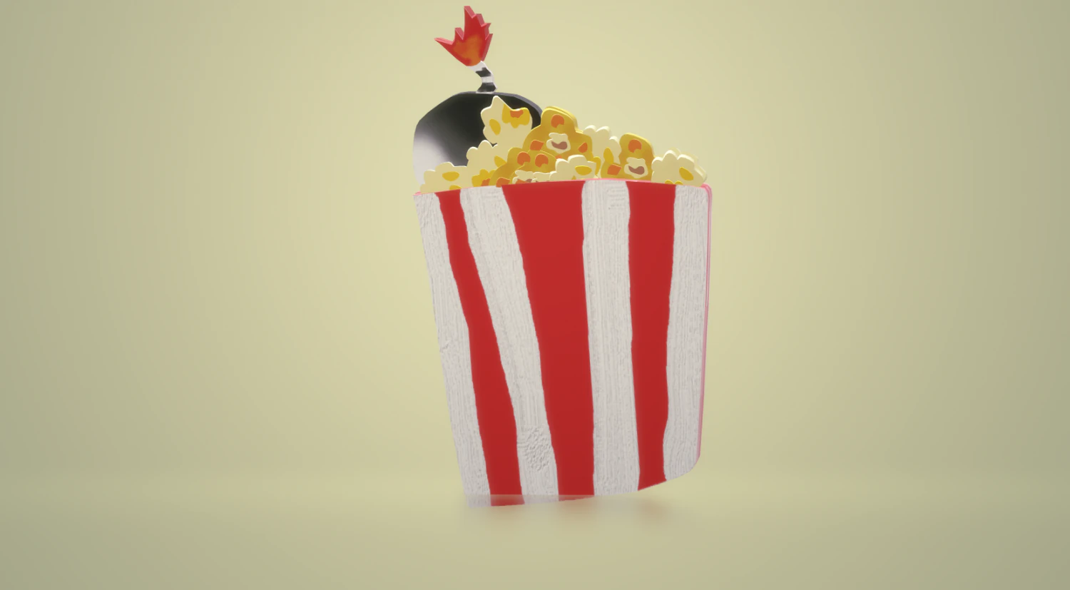 Cat pop corn yang mudah Model 3D .c4d .max .obj .3ds .fbx .stl .blend 