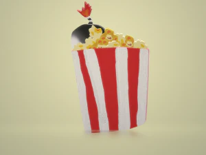 Pintura f&aacute;cil para palomitas de ma&iacute;z. Modelo 3D