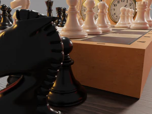 Gameready Chess with Chess Clock 3D Model