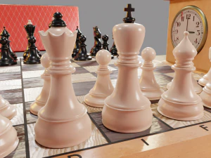 Gameready Chess with Chess Clock 3D Model
