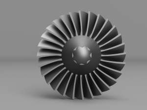 GE TF34 Fan Blade and Nose Cone Model 3D