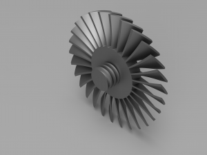 GE TF34 Fan Blade and Nose Cone Model 3D