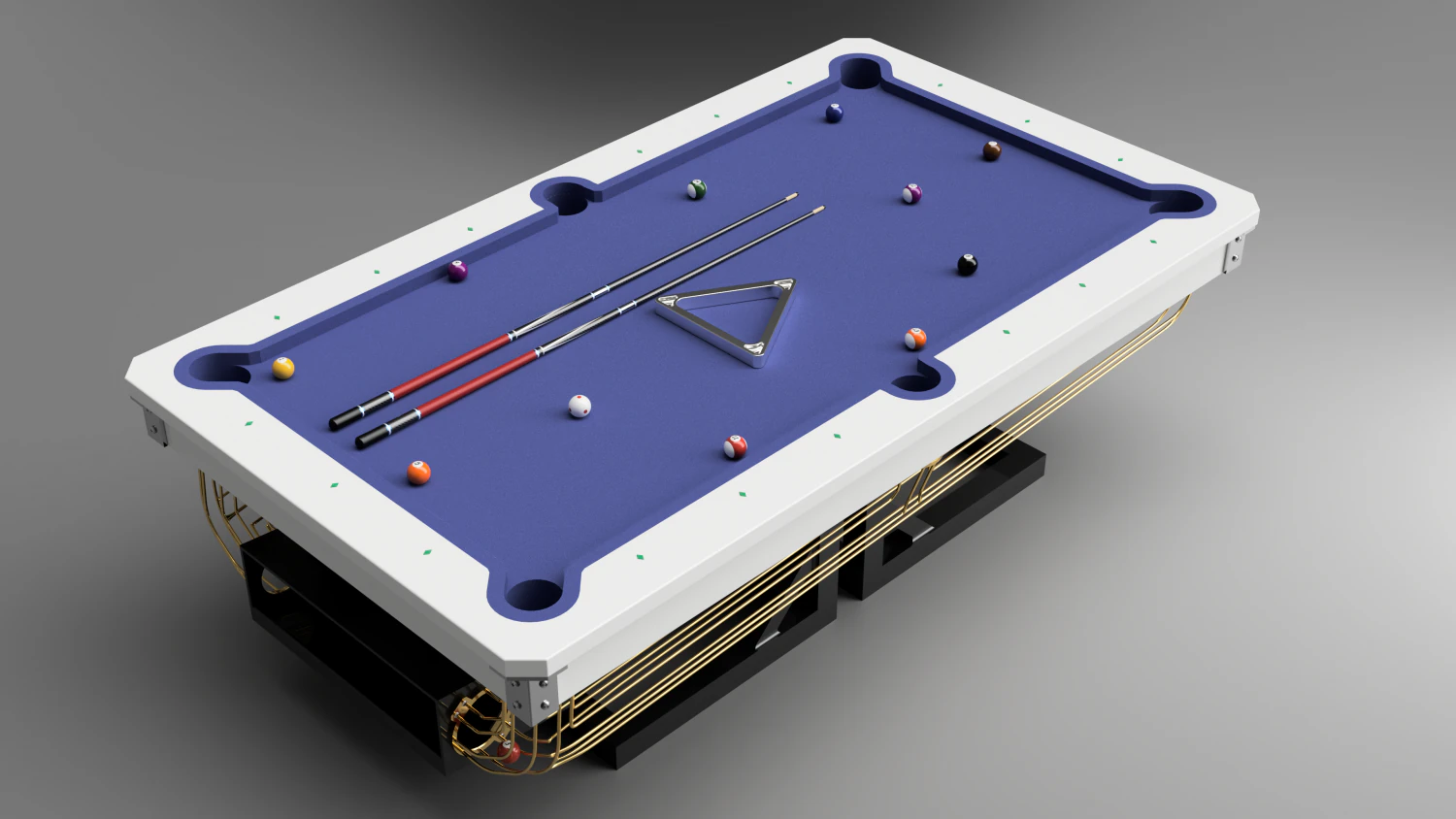 Pool Table full kit 3D Model .c4d .max .obj .3ds .fbx .stl .blend 