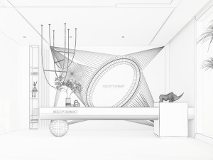 Reception Interior 3D Model