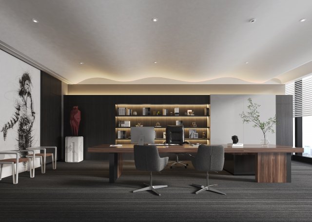 Office Model 3D .c4d .max .obj .3ds .fbx .stl .blend 