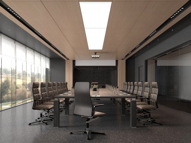 Conference Room 3D Model .c4d .max .obj .3ds .fbx .stl .blend 