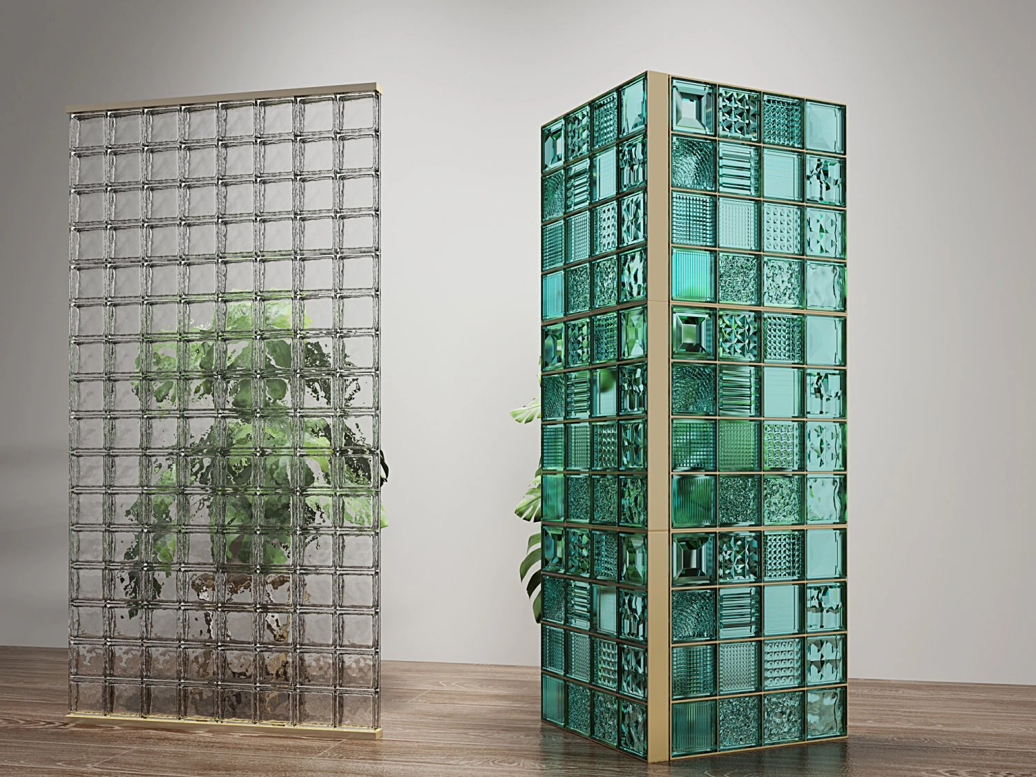 Glass bricks 3D Model .c4d .max .obj .3ds .fbx .stl .blend 