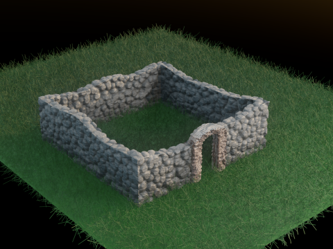 Battle Ruined Walls Terrain Scenery Wargame 3Dプリントモデル