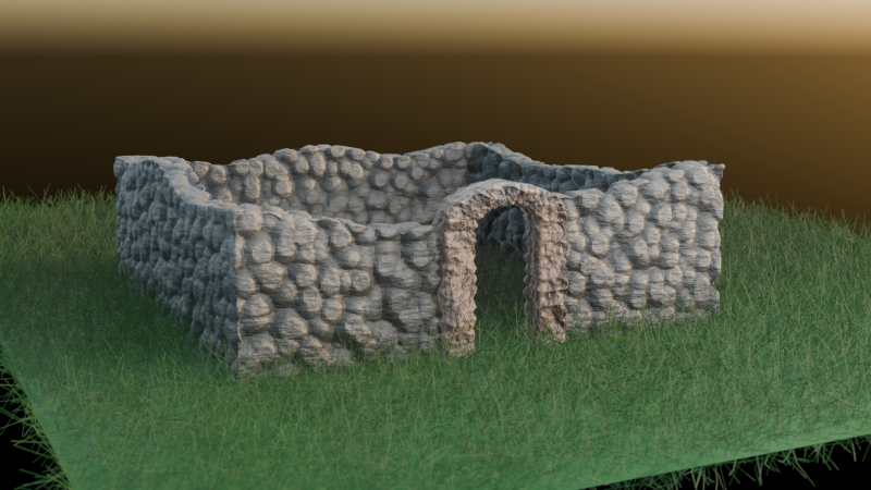 Battle Ruined Walls Terrain Scenery Wargame 3Dプリントモデル .c4d .max .obj .3ds .fbx .stl .blend 
