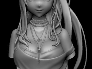 Calliope Mori Life-Sized bust Statue for Printing Model Cetak 3D
