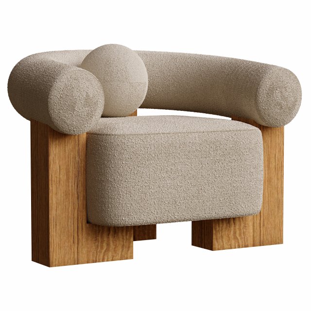Casette armchair 3D Model .c4d .max .obj .3ds .fbx .stl .blend 